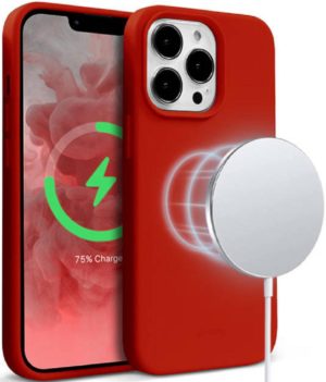Crong Color Magnetic Θήκη MagSafe Premium Σιλικόνης Apple iPhone 13 Pro - Red (CRG-COLRM-IP1361P-RED) CRG-COLRM-IP1361P-RED