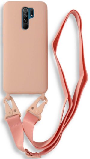 Bodycell Θήκη Σιλικόνης με Λουράκι Λαιμού - Xiaomi Redmi 9 - Pink (5206015002816) BL-00179