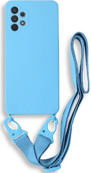 Bodycell Θήκη Σιλικόνης με Λουράκι Λαιμού - Samsung Galaxy A32 5G - Light Blue (5206015001420) BL-00075