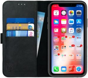 Rosso Deluxe Δερμάτινη Θήκη Πορτοφόλι Apple iPhone XR - Black (8719246158353) 89006
