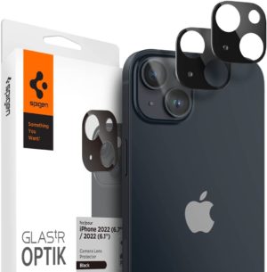 Spigen GLAS.tR OPTIK Camera Lens Protector - Αντιχαρακτικό Προστατευτικό Γυαλί για Φακό Κάμερας Apple iPhone 14 / 14 Plus - 2 Τεμάχια - Black (AGL05274) AGL05274
