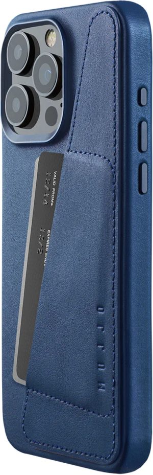 MUJJO Full Leather Wallet Case - Δερμάτινη Θήκη-Πορτοφόλι MagSafe - Apple iPhone 15 Pro Max - Monaco Blue (MUJJO-CL-042-BL) MUJJO-CL-042-BL