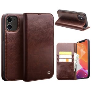 Θήκη iphone 12/iPhone 12 Pro 6.1 genuine Leather QIALINO Classic Wallet Case-Brown MPS14661