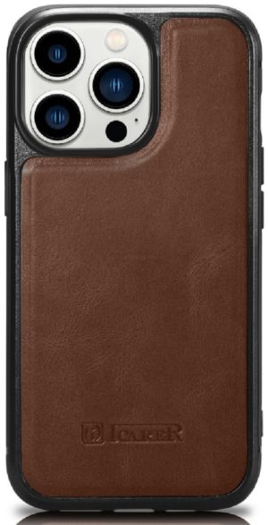 iCarer Oil Wax Leather Cover - Δερμάτινη Θήκη με TPU Bumper - Apple iPhone 14 Pro Max - Brown (WMI14220720-BN) WMI14220720-BN