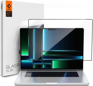 Spigen GLAS.tR Slim - Αντιχαρακτικό Fullface Γυάλινο Tempered Glass Οθόνης - Apple MacBook Pro 14 2023 / 2021 - Black (AGL04234) AGL04234