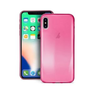 Puro Ultra Slim Θήκη Σιλικόνης Ημιδιαφανή iPhone X / XS - Transparent Pink (IPCX03NUDEPNK) IPCX03NUDEPNK