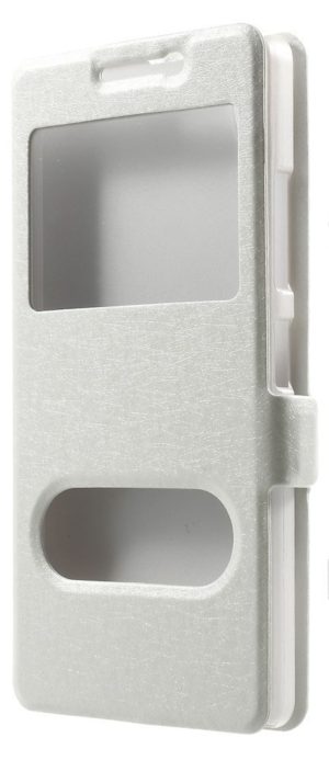 Θήκη Lenovo A6000/K3 Dual View Windows Leather Stand cover-White MPS10159