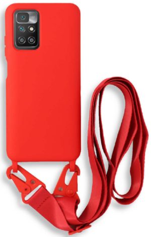 Bodycell Θήκη Σιλικόνης με Λουράκι Λαιμού - Xiaomi Redmi 10 / Redmi 10 2022 - Red (5206015002748) BL-00172