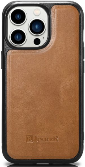 iCarer Oil Wax Leather Cover - Δερμάτινη Θήκη με TPU Bumper - Apple iPhone 14 Pro - Camel Tan (WMI14220718-TN) WMI14220718-TN