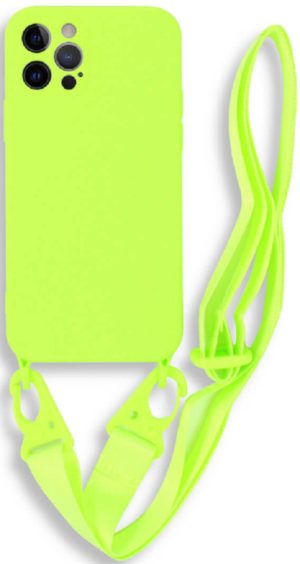Bodycell Θήκη Σιλικόνης με Λουράκι Λαιμού - Apple iPhone 12 Pro Max - Light Green (5206015000263) BL-00020