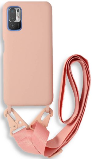 Bodycell Θήκη Σιλικόνης με Λουράκι Λαιμού - Xiaomi Redmi Note 10 5G / Poco M3 Pro 5G - Pink (5206015002069) BL-00137